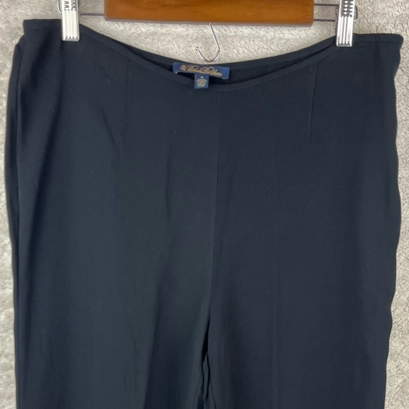 BROOKS BROTHERS Wide Leg Black Crepe Pants Side Zipper Size 12 - Picture 5 of 14